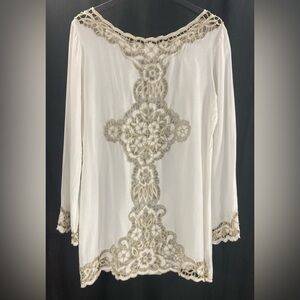 Chic White Lace Women's Blouse
